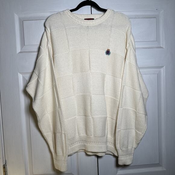 Vintage Hathaway Sport Men’s Large Golf Sweater Beige Made In USA - Picture 1 of 8